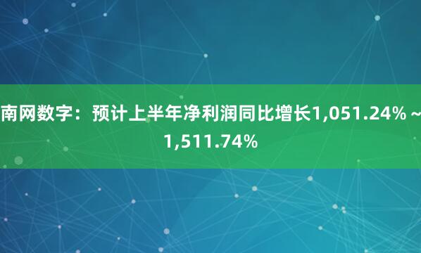 南网数字:预计上半年净利润同比增长1,051.24%~1,511.74%