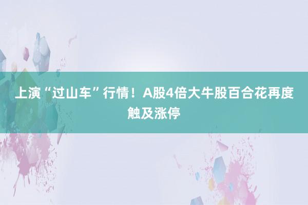 上演“过山车”行情！A股4倍大牛股百合花再度触及涨停