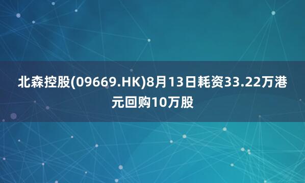 北森控股(09669.HK)8月13日耗资33.22万港元回购10万股