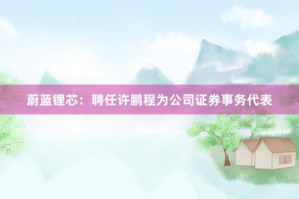 蔚蓝锂芯：聘任许鹏程为公司证券事务代表