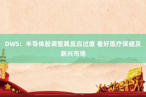 DWS：半导体股调整属反应过度 看好医疗保健及新兴市场