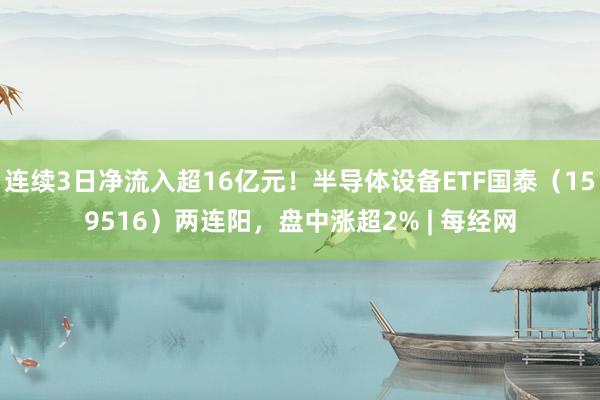 连续3日净流入超16亿元！半导体设备ETF国泰（159516）两连阳，盘中涨超2% | 每经网
