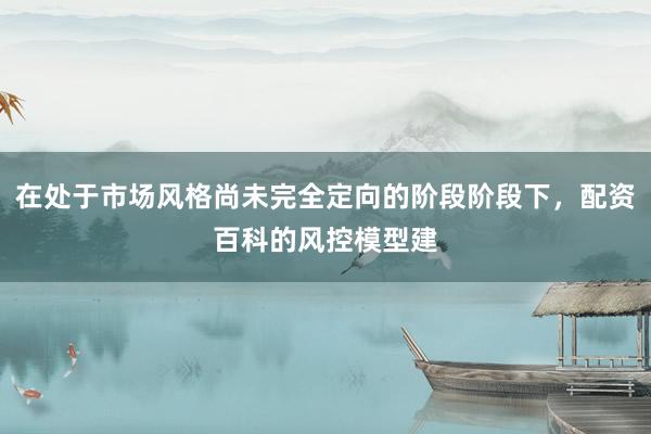 在处于市场风格尚未完全定向的阶段阶段下，配资百科的风控模型建
