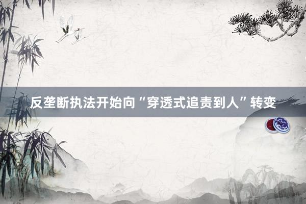 反垄断执法开始向“穿透式追责到人”转变