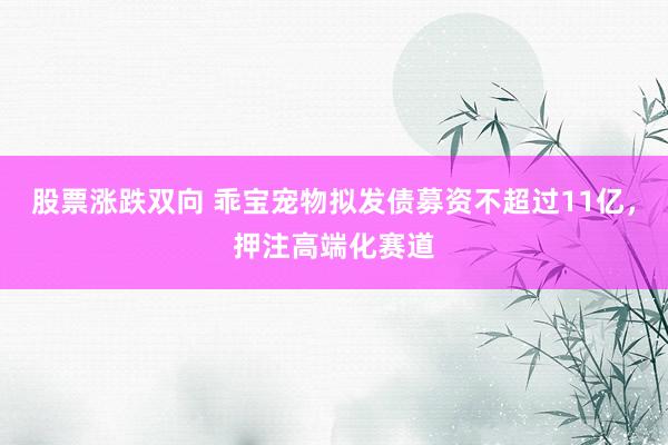 股票涨跌双向 乖宝宠物拟发债募资不超过11亿，押注高端化赛道
