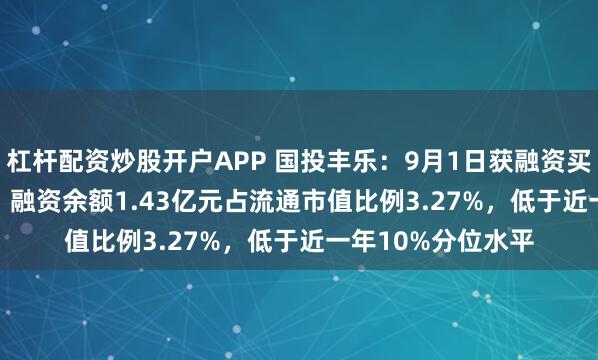 杠杆配资炒股开户APP 国投丰乐：9月1日获融资买入3112.77万元，融资余额1.43亿元占流通市值比例3.27%，低于近一年10%分位水平