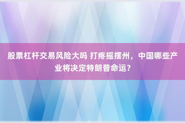 股票杠杆交易风险大吗 打疼摇摆州，中国哪些产业将决定特朗普命运？