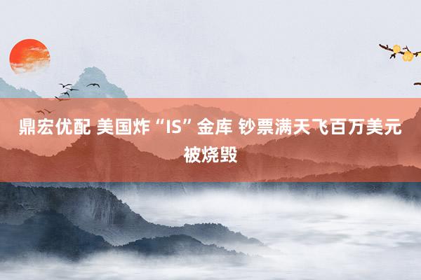 鼎宏优配 美国炸“IS”金库 钞票满天飞百万美元被烧毁