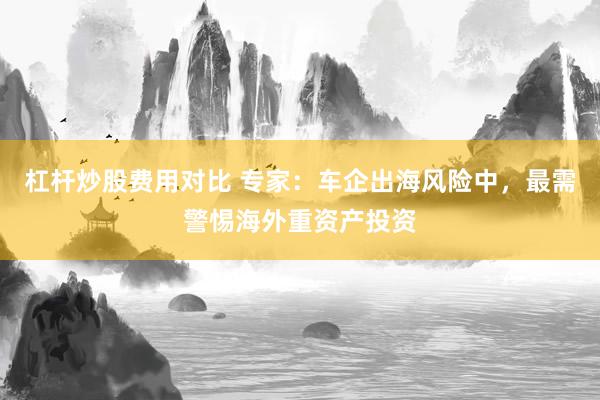杠杆炒股费用对比 专家：车企出海风险中，最需警惕海外重资产投资