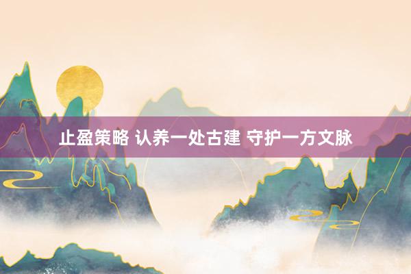 止盈策略 认养一处古建 守护一方文脉